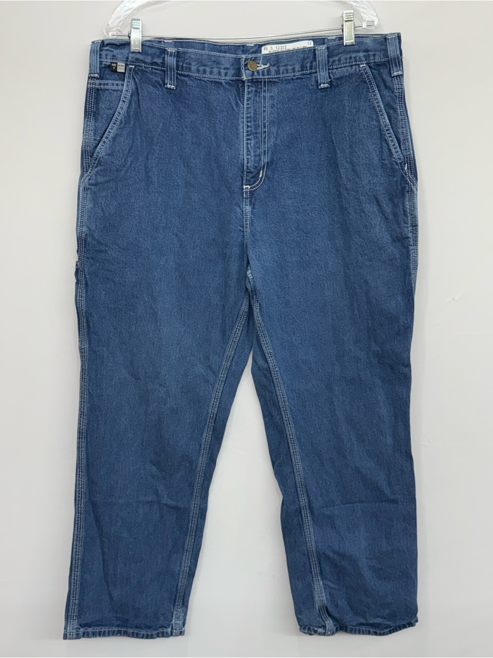Carhartt FR 38x30 Flame Resistant Men’s Carpenter Pocket Blue Denim Jeans 290-83 - Picture 1 of 8